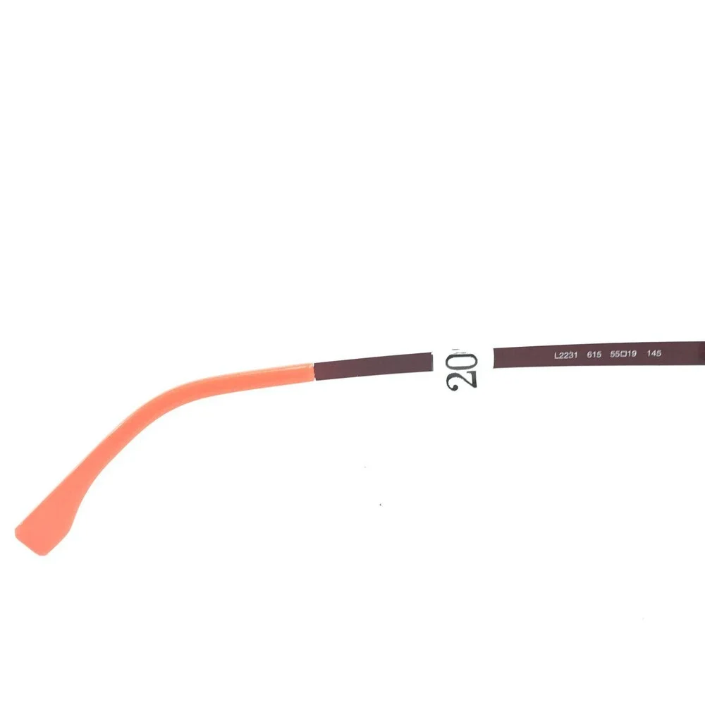 Lacoste Eyeglasses Frames L2231 615 Red Square Horn Thin Wire Rim 55-19-145